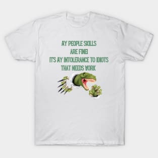 Sarcastic Graphic Shirt, People Skills, Angry Dinosaur T-Shirt